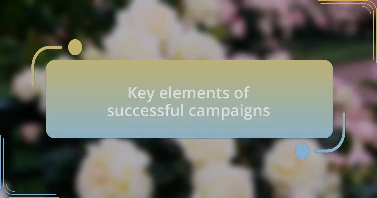 Key elements of successful campaigns