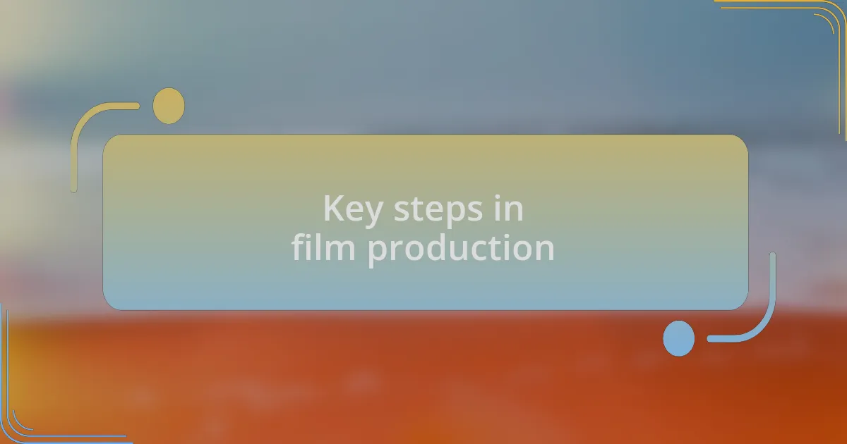 Key steps in film production