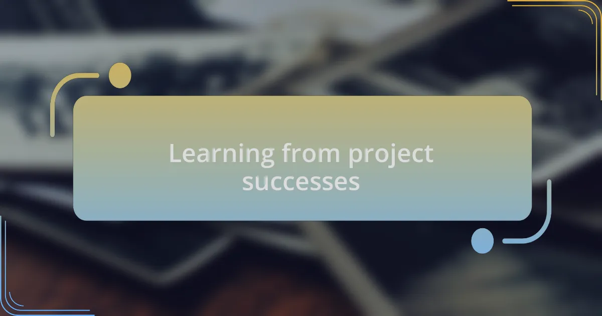 Learning from project successes